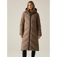 Regatta Womens Merida Water-Repellent Hooded Longline Jacket - Brown