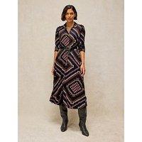 White Stuff Rua Geometric Print Jersey Shirt Dress