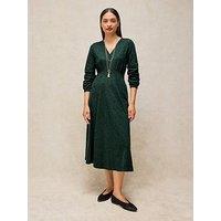 White Stuff Megan Embroidered Jersey Midi Dress - Green