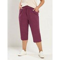 Yours Curve Cropped Trousers - Red