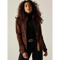 Regatta Ladies Women'S Frankie Full Zip Fleece-Textured Dark Leopard
