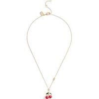 Coach Charming Charms Cherry Pendant Necklace - Yellow Gold Tone