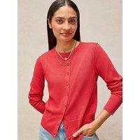 White Stuff Lois Crew Neck Cardigan - Red
