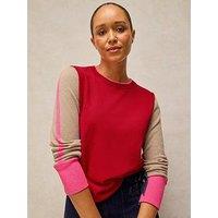 White Stuff Katie Colour Block Knitted Jumper - Red