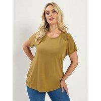 Yours Curve 3 Pack Short Sleeve Core Basic T-Shirts - Green