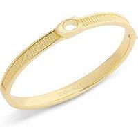 Coach Womens Textured C Hinged Bangle - Gold