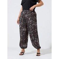 Yours Curve Leopard Balloon Trouser - Brown