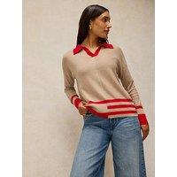 White Stuff Cara Collar Jumper - Beige