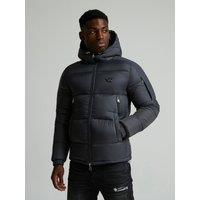 Alessandro Zavetti Mens Hooded Padded Zip Pockets Jacket - Grey