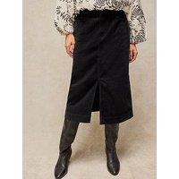 White Stuff Tia Corduroy Midi Skirt - Black