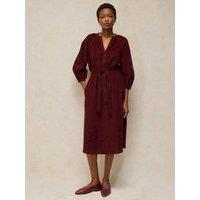 White Stuff Womens Annika Embroidered Cord Tie Waist Midi Dress - Red
