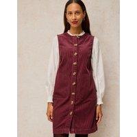 White Stuff Womens Millie Cord Button-Through Shift Dress - Pink