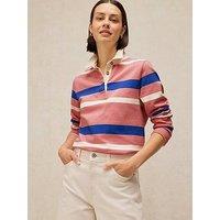White Stuff Avery Long Sleeve Rugby Top - Pink