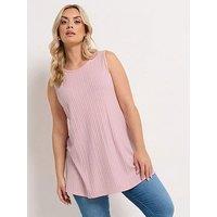 Yours Curve Rib Soft Touch Vest - Pink