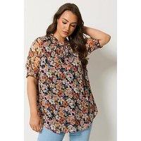 Yours Curve Frill Neck Lined Blouse