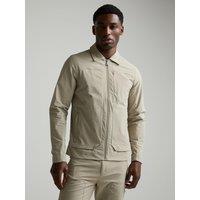 Alessandro Zavetti Mens Zip Front Utility Overshirt - Beige