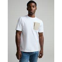 Alessandro Zavetti Mens Rossano Zip Pocket Crew Neck T-Shirt - White