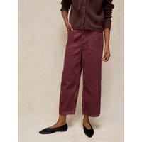White Stuff Womens Tia Cord Wide Leg Cropped Trousers - Pink