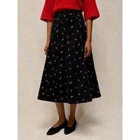 White Stuff Ida Corduroy Midi Skirt - Black