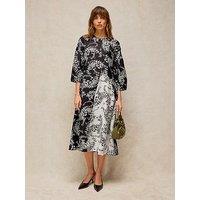 White Stuff Women'S Tierney Print T-Shirt Dress - Black