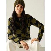 Regatta Ladies Orla Printed Half Zip Fleece Fleece-Sun Daisy Olive
