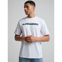 Alessandro Zavetti Mens Fiero Graphic Logo T-Shirt - White