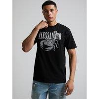 Alessandro Zavetti Mens Veleno Graphic Print Short Sleeve T-Shirt - Black