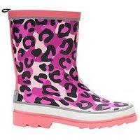 Regatta Kids Mudplay Iii Jnr Wellies - Multi Leopard / Pink Lemonade