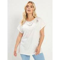 Yours Curve Yoke Detail T-Shirt - White