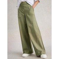 White Stuff Twister Chino Wide Leg Trousers - Green