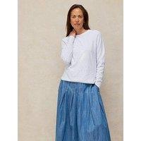 White Stuff Clara Long Sleeve Texture Tee - White