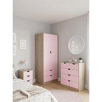 The Very Collection Mico Package - Bedside, 3 Drawer Chest And 2 Door Wardrobe