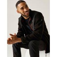 Regatta Men'S Morran Water Resistant Full Zip Fleece Jacket - Black Burnt Henna