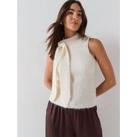 Vero Moda Womens Venezia Tie Detail Sleeveless Knitted Top - Beige