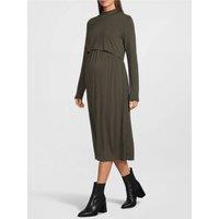 Mamalicious Womens Mlcathy Long Sleeve Midi Dress - Green