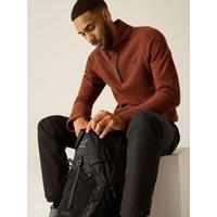 Regatta Mens Kenger Half-Zip Fleece Top - Burnt Henna
