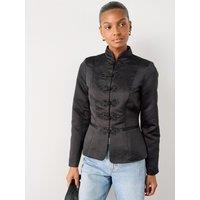 The Very Collection Womens Structured Satin Mandarin Frog Fastening Jacket - Black