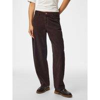 Pieces Womens Aia Barrel Leg Corduroy Trousers - Brown