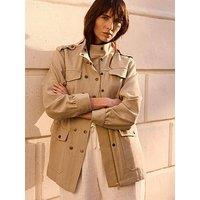 Mint Velvet Washed Pocket Shacket - Green