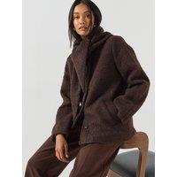 Vero Moda Womens Vmcarrie Scarf Collar Button Through Jacket - Brown