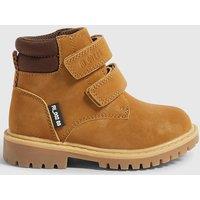 River Island Mini Mini Boys Worker Double Riptape Chunky Sole Boots - Brown
