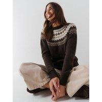 Vero Moda Womens Vmsimone Nordic Pullover Jumper - Brown