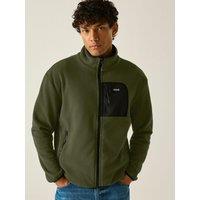 Regatta Mens Frankie Full Zip Contrast Pocket Fleece Jacket - Khaki