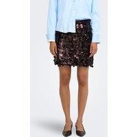 Only Womens Jadel Sequin Mini Skirt - Brown
