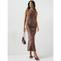 Jdy Womens Jdycordelia Fitted Long Dress - Brown