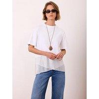 Mint Velvet Woven Mix Top - Cream