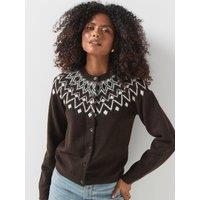 Vero Moda Womens Vmkarla Button Through Cardigan - Brown