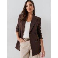 Vero Moda Womens Double-Breasted Tailored Blazer - Brown