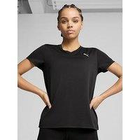 Puma Womens Training Tad Essential Vneck Tee - Black
