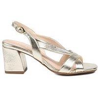 Jones Bootmaker Geneveve Block Heel Sandals - Gold Leather